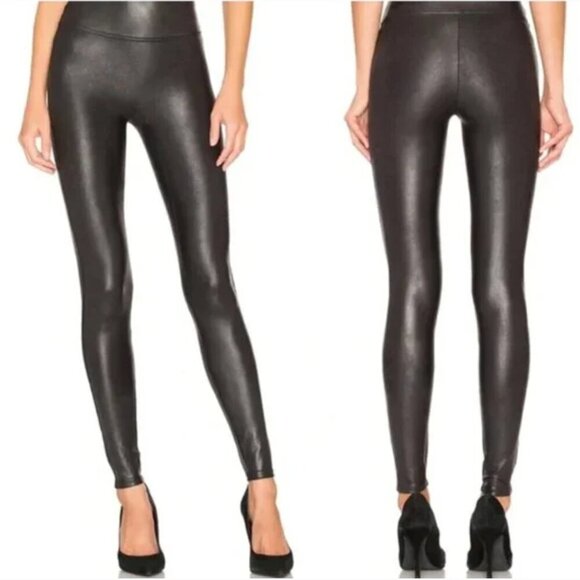 SPANX | Faux Leather High Waisted Leggings in Black - Size M Petite - Picture 1 of 8